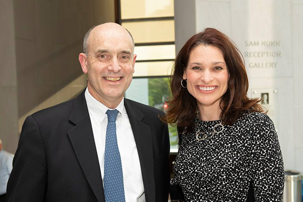 INSCT DIrector The Hon. James E. Baker and Kristen Duggleby, Director of Alumni Relations, College of Law